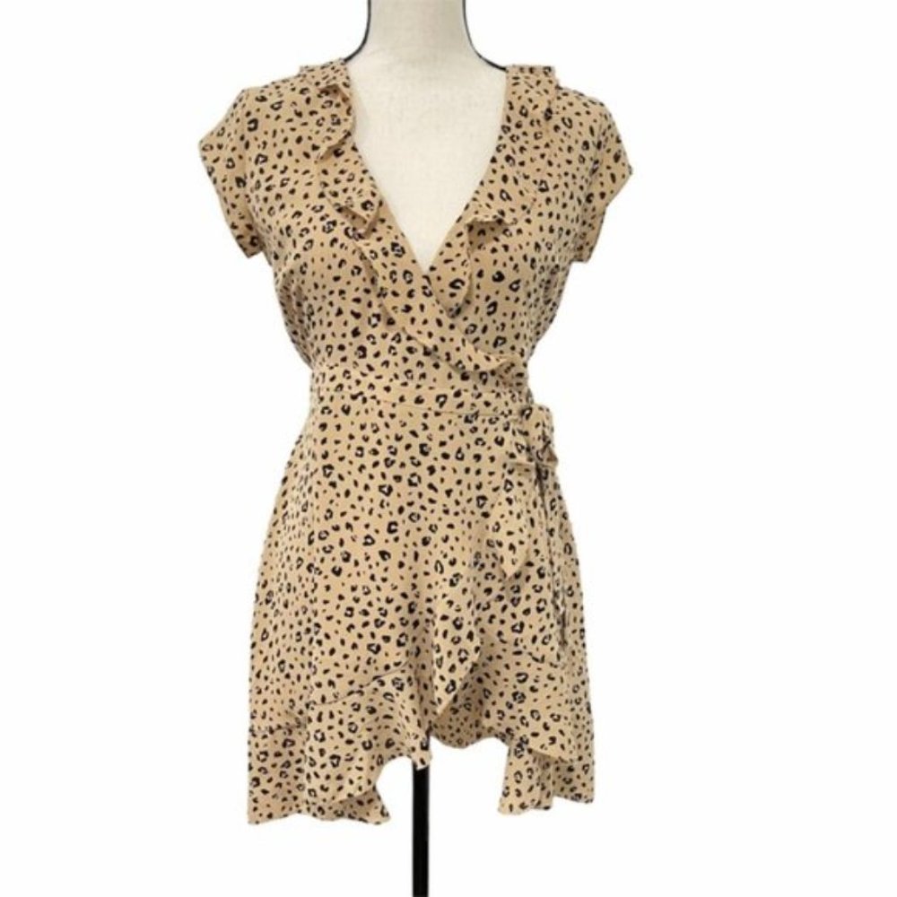 Aritzia Sunday Best Leopard Print Wrap Dress